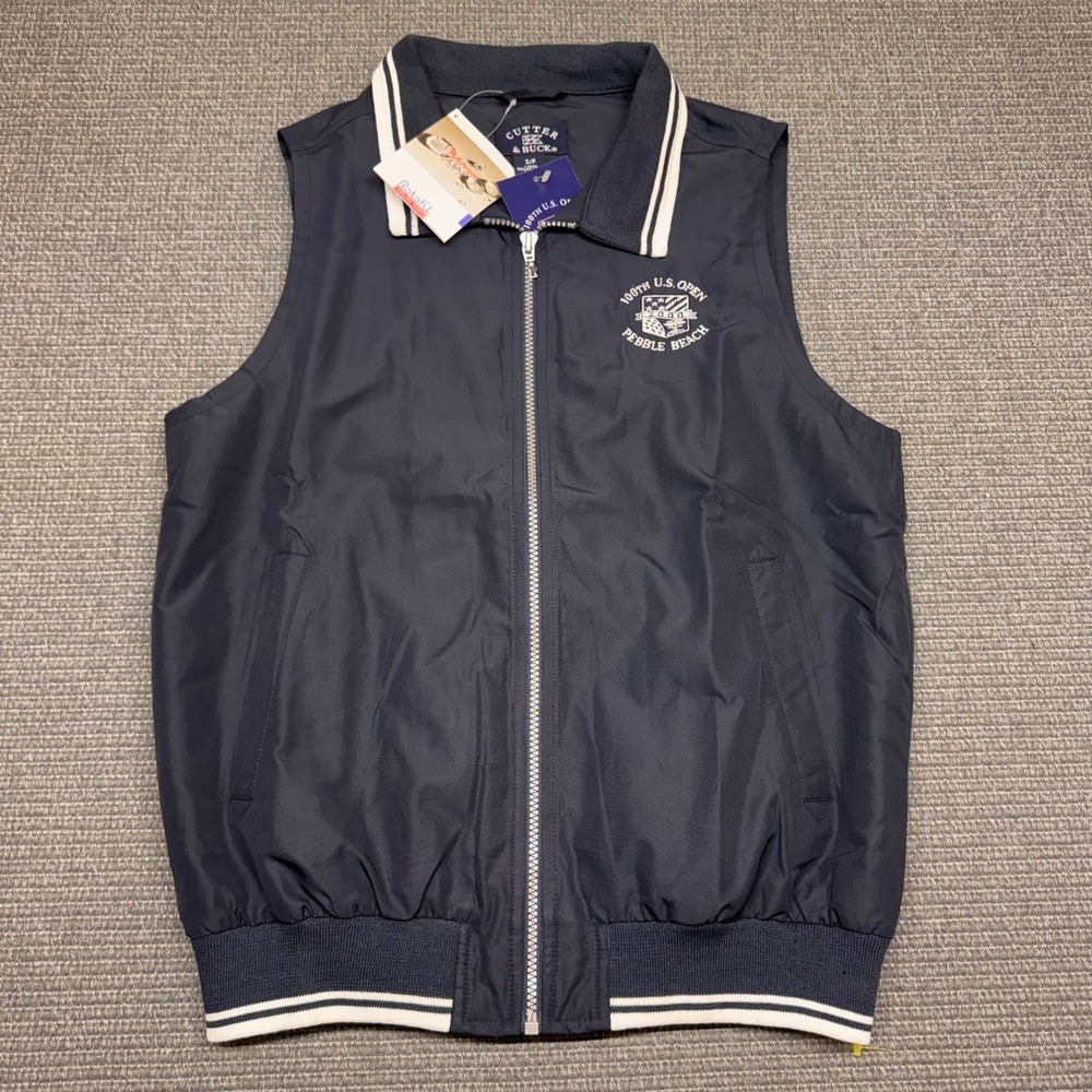 Cutter & Buck 100th US Open Pebble Beach 2000 Golf Vest Navy Blue Small NWT